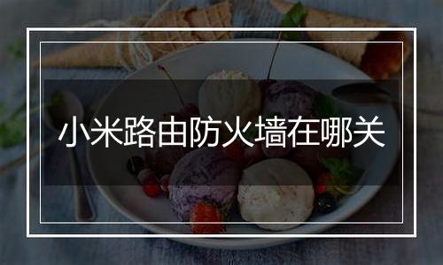 小米路由防火墙在哪关