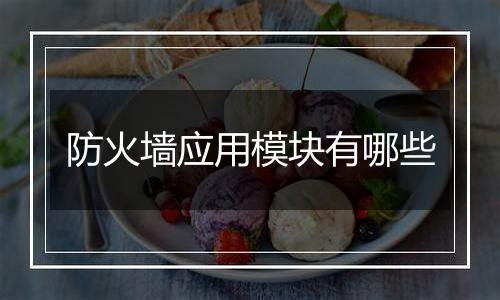 防火墙应用模块有哪些