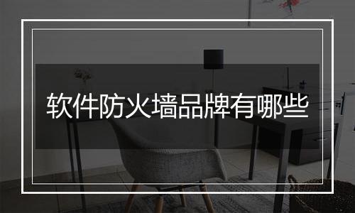 软件防火墙品牌有哪些