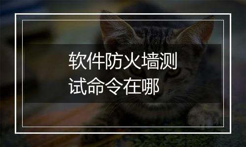 软件防火墙测试命令在哪