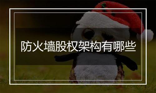 防火墙股权架构有哪些