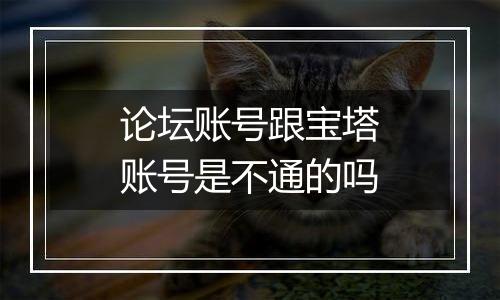 论坛账号跟宝塔账号是不通的吗