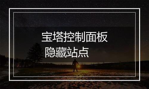 宝塔控制面板 隐藏站点