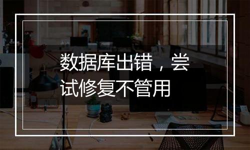 数据库出错,尝试修复不管用
