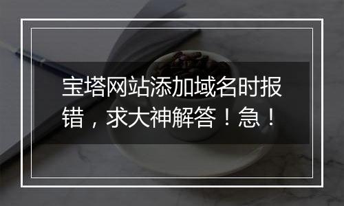 宝塔网站添加域名时报错,求大神解答!急!