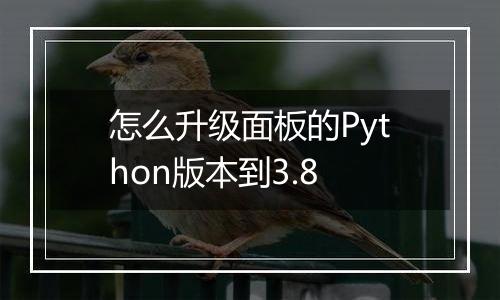 怎么升级面板的Python版本到3.8