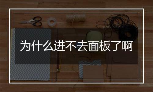 为什么进不去面板了啊