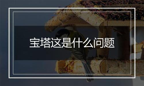 宝塔这是什么问题