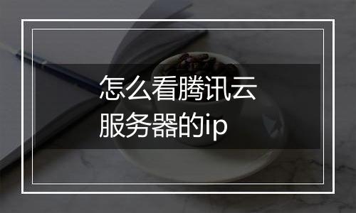 怎么看腾讯云服务器的ip