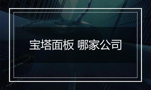 宝塔面板 哪家公司