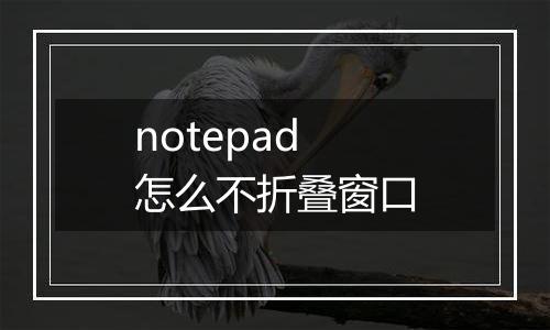 notepad怎么不折叠窗口