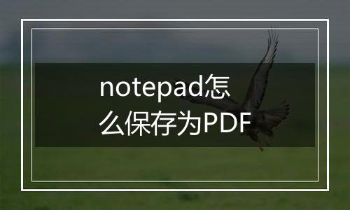 notepad怎么保存为PDF