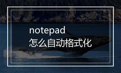 notepad怎么自动格式化