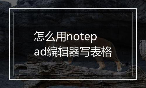 怎么用notepad编辑器写表格