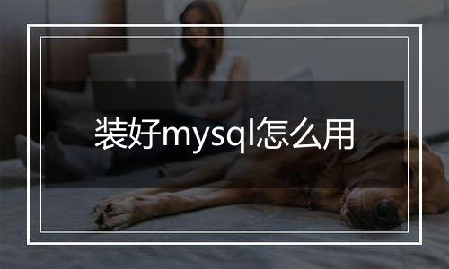 装好mysql怎么用