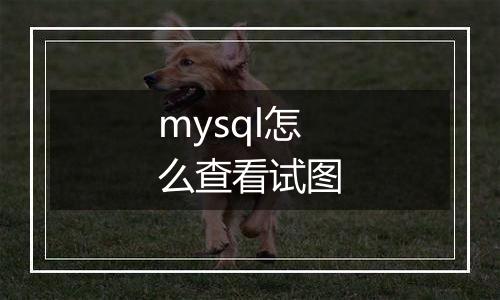 mysql怎么查看试图