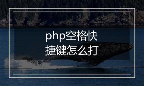 php空格快捷键怎么打