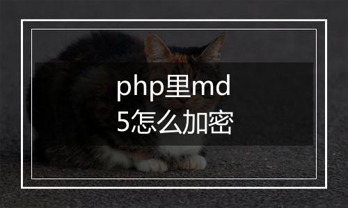 php里md5怎么加密