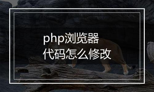 php浏览器代码怎么修改