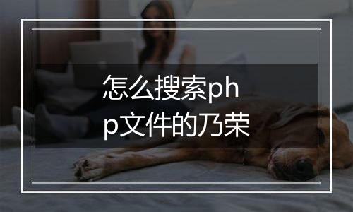 怎么搜索php文件的乃荣
