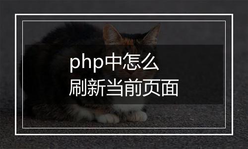 php中怎么刷新当前页面