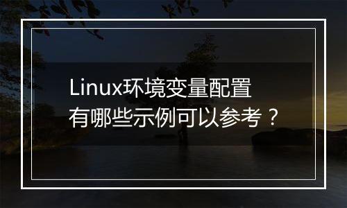 Linux环境变量配置有哪些示例可以参考?
