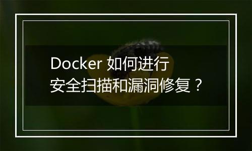 Docker 如何进行安全扫描和漏洞修复？