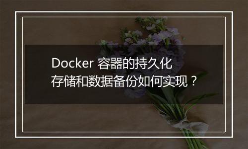 Docker 容器的持久化存储和数据备份如何实现?