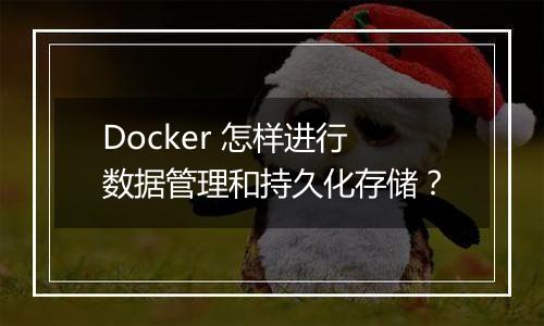 Docker 怎样进行数据管理和持久化存储？