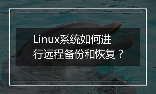Linux系统如何进行远程备份和恢复？