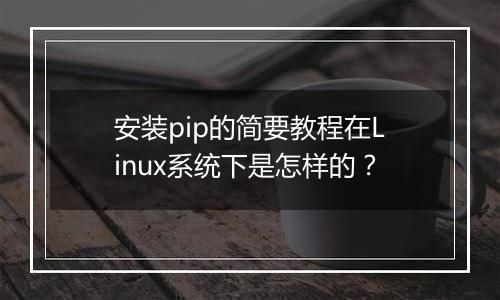 安装pip的简要教程在Linux系统下是怎样的？