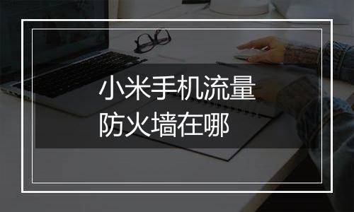 小米手机流量防火墙在哪