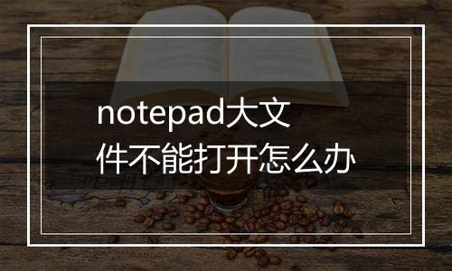 notepad大文件不能打开怎么办