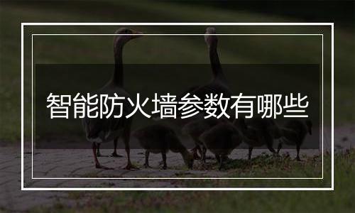 智能防火墙参数有哪些