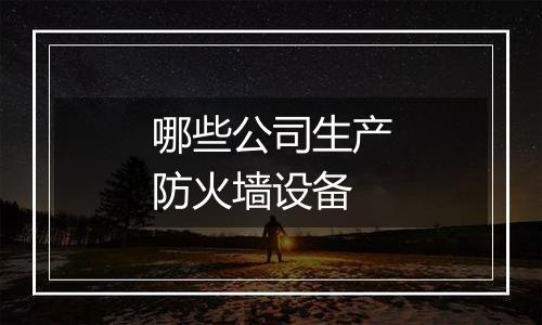 哪些公司生产防火墙设备