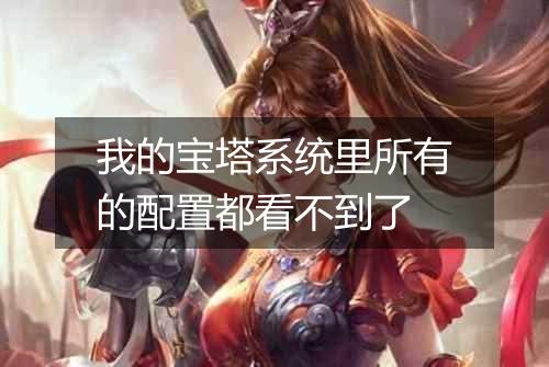 我的宝塔系统里所有的配置都看不到了