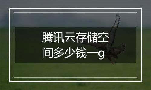腾讯云存储空间多少钱一g