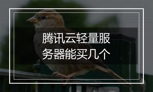 腾讯云轻量服务器能买几个