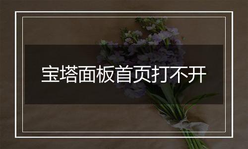 宝塔面板首页打不开