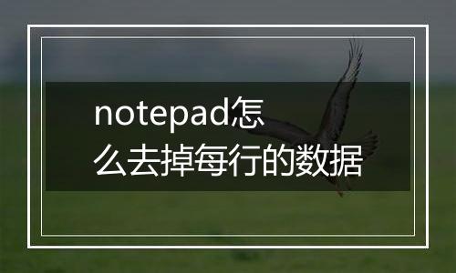 notepad怎么去掉每行的数据