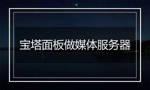 宝塔面板做媒体服务器