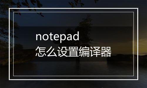 notepad怎么设置编译器