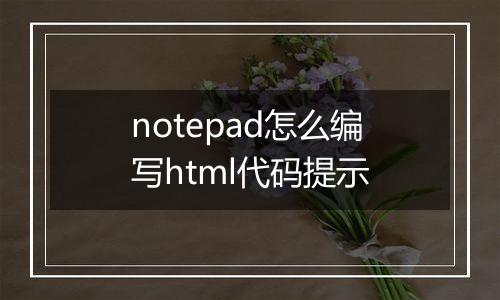 notepad怎么编写html代码提示