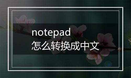 notepad怎么转换成中文
