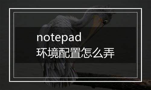 notepad环境配置怎么弄