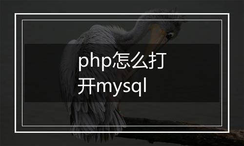 php怎么打开mysql