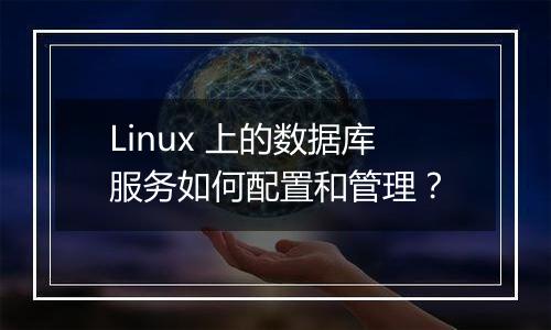 Linux 上的数据库服务如何配置和管理?