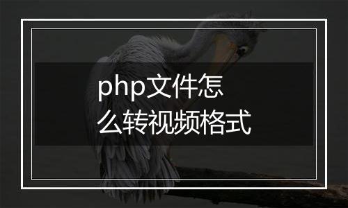 php文件怎么转视频格式