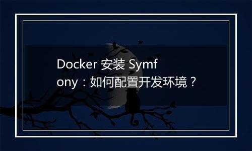 Docker 安装 Symfony:如何配置开发环境?