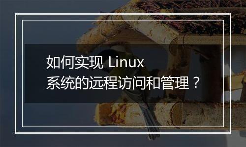 如何实现 Linux 系统的远程访问和管理？